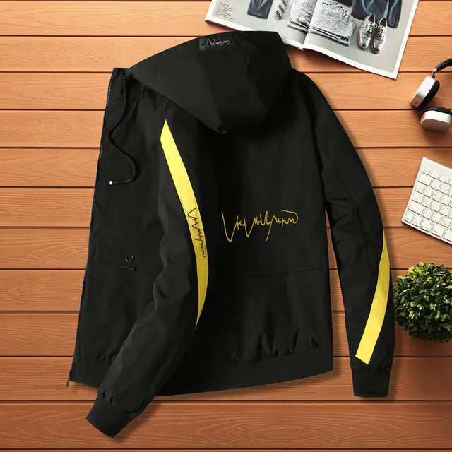 Men's Color Block Hooded Jacket