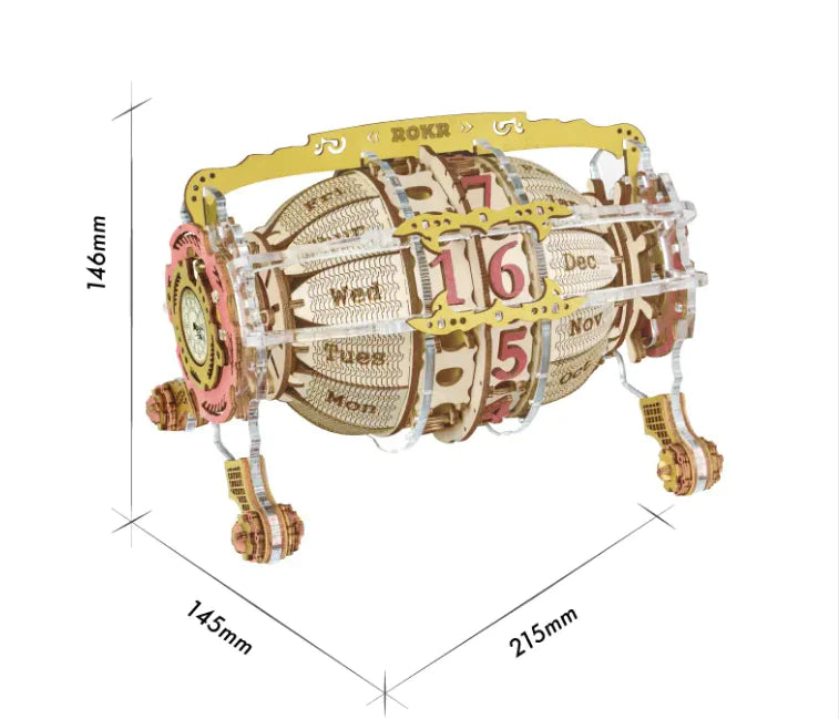 Wooden Calendar Clock Puzzle