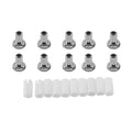 10Pcs Ceramic Tube Sleeves And 10Pcs Metal Head Connector Adapters For Fiber Optic Visual Fault Locator