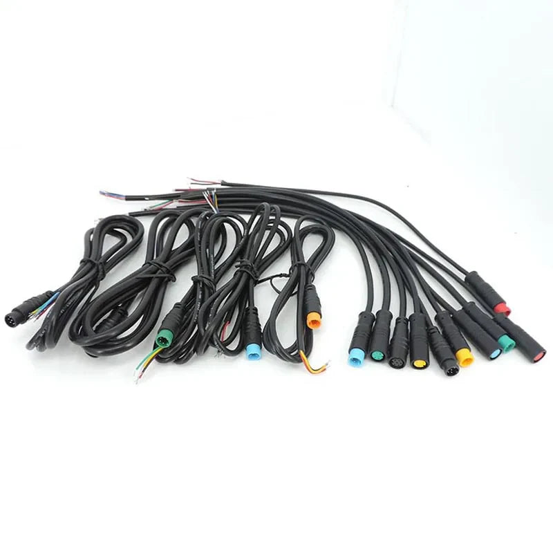 Male+Female Connector 2 3 4 5 6Pin M8 Cable Waterproof Connector For Ebike Optional Cable Ebike Accessories