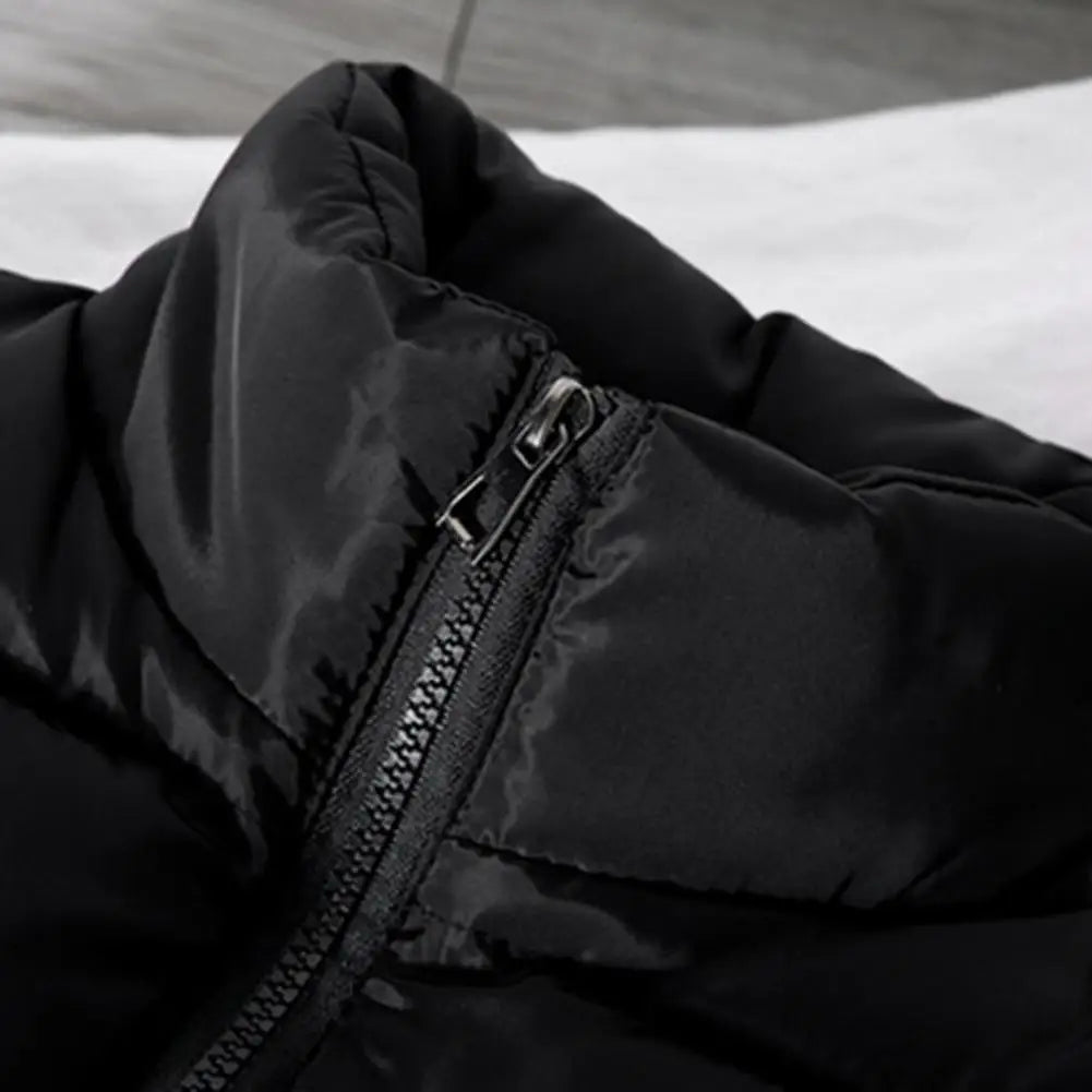 Men Vest Jacket Men Slim Fit Stand Collar Sleeveless Puffer Jackets Winter Casual Waistcoat Men Warm Coat Cold Weather Outerwear