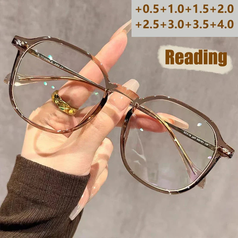 Women's Fashionable Reading Glasses Super Light and Versatile Anti-blue Light Glasses for Middle-aged and Elderly