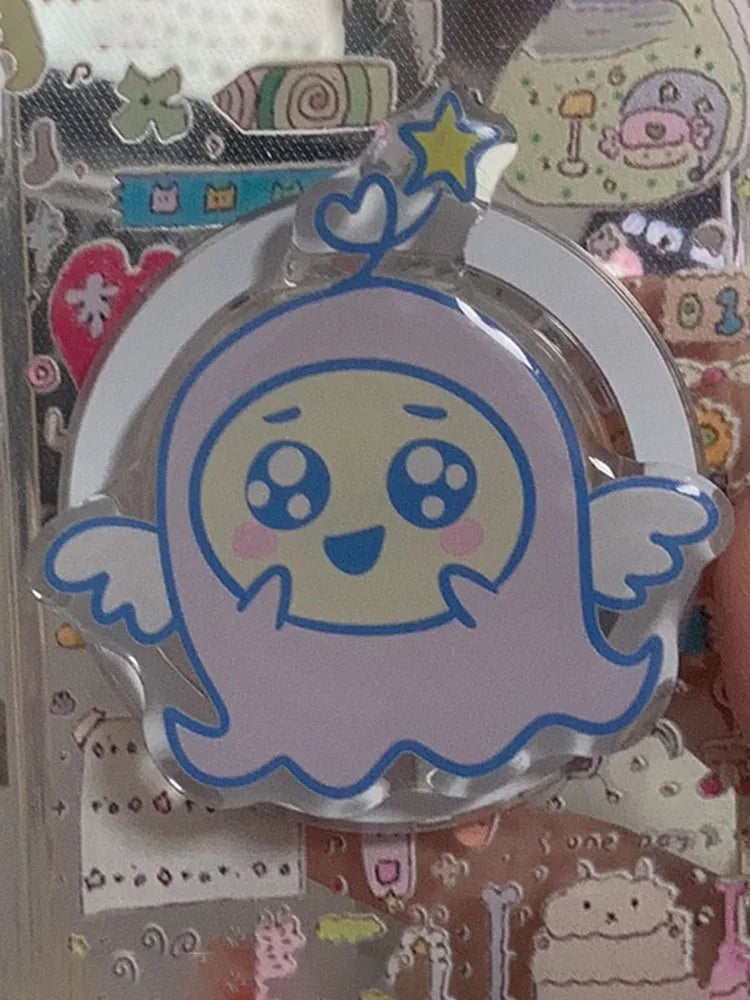 Kawaii Tamagotchi Family Magnetic Phone Stand With Retractable Airbag Strong Absorption Portable Anti-Fall Desktop Support Gifts