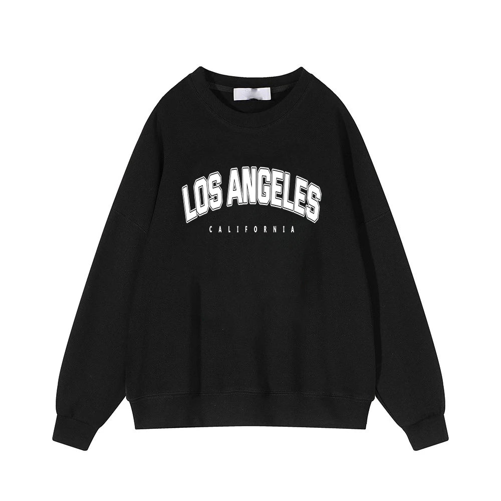 Hirsionsan Letter Print Women Sweatshirt 35% Cotton Soft Basic Loose Female Pullovers Korean Hoodies 2023 AutumnNew Y2k Fleece