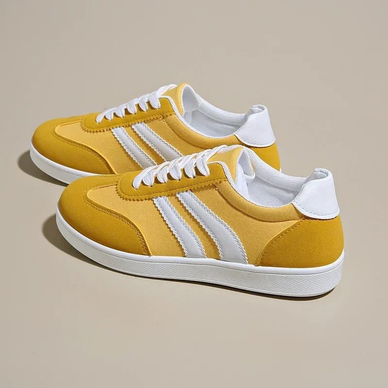 Women Tennis Sneakers Flats Ladies Fashion Mixed Colors Lace-up Vulcanized Shoes Spring Autumn Woman Outdoor Trainers Footwear