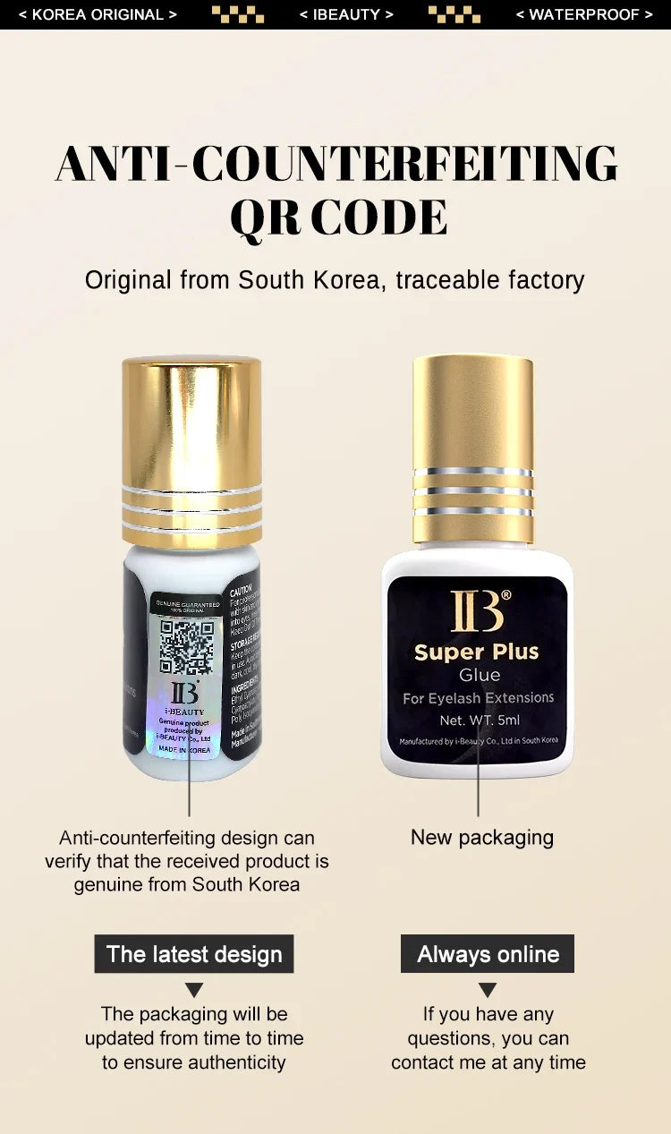 1 Bottle IBeauty Ultra Super Plus Glue Fake Eyelash Extension Korea 0.5s Fast Dry Long Lasting Makeup Tool Adhesive Supplies