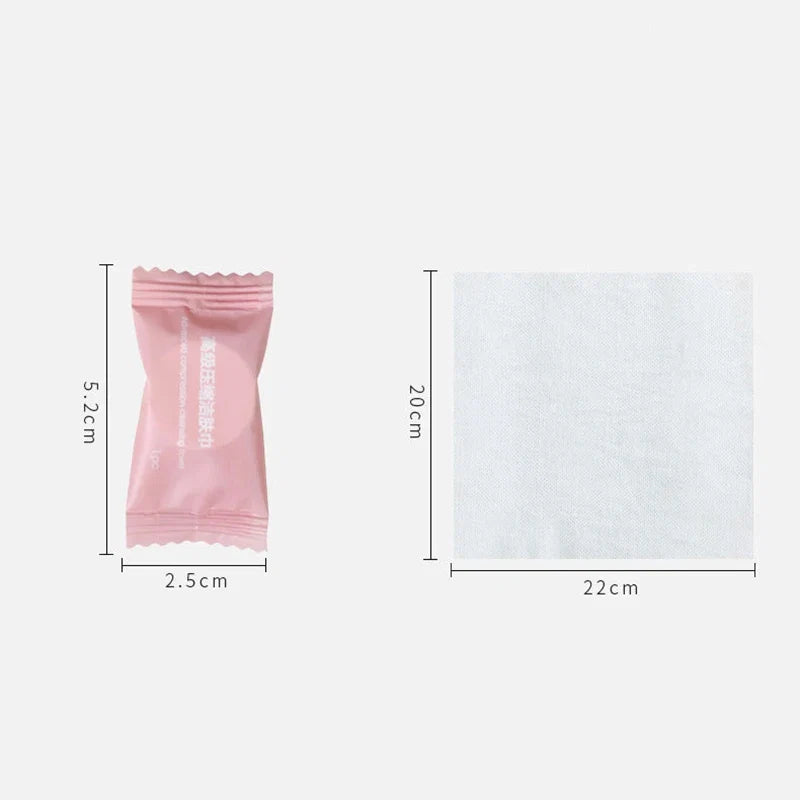 10pcs Disposable Travel Towels Compressed Facial Wipe Compact Tablet Mini Wipes Wipe Square Wipes Tissues Convenient Towels