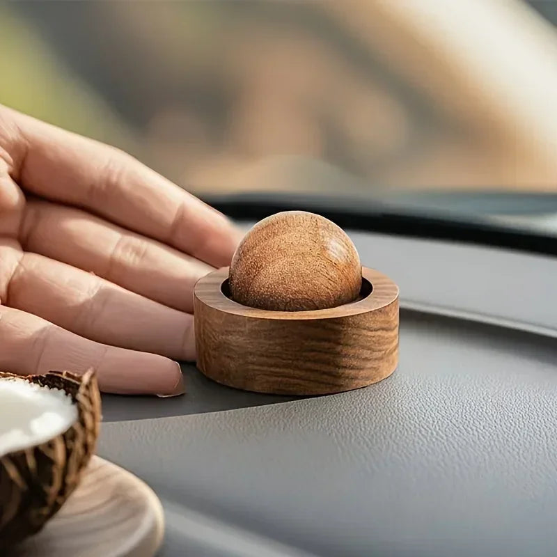 Car Wooden Essential Oil Diffusers-Spherical Design Natural Fragrance Dispersion Bedroom Decor Diffuser Car Home Room Fragrance