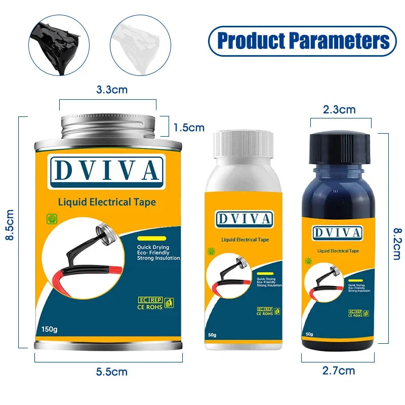 Liquid Electrical Tape Insulating Paste High Temperature Fix Line Glue for Wire Cable Coat Repair Fast Dry Liquid Sealant