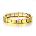 Italian Charm Link for Women Men 9mm Width Silver Gold Color Chain Stainless Steel Bracelet on Hand DIY Making Jewelry Wholesale
