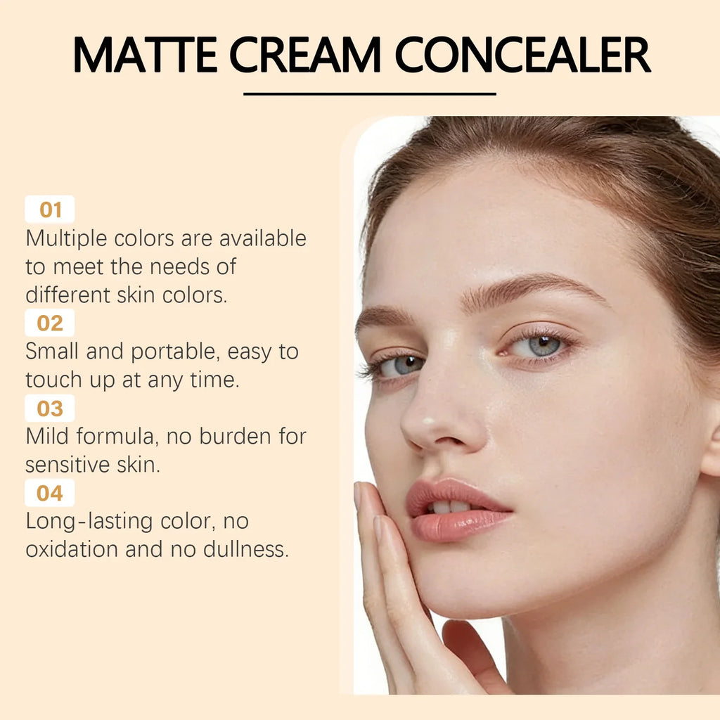 Soft Matte Cream Concealer High Coverage Cover Facial Spots, Acne Scars, Freckles and Tear Troughs Long Lasting Makeup Cosmetics