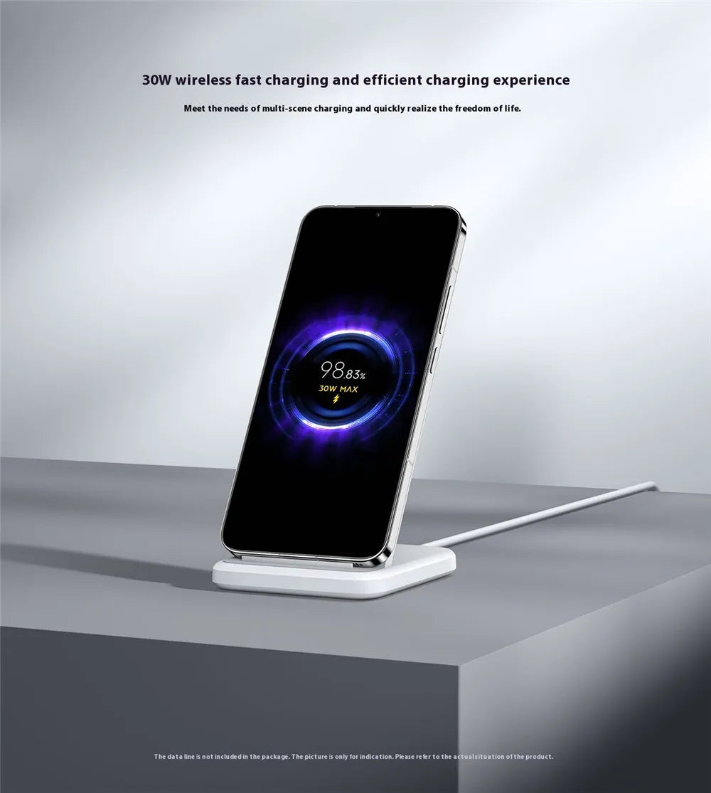 Xiaomi Mi 30W Vertical Wireless Charger Fast Charging For Xiaomi 15/14/13/12 Series For Redmi K70/K60 Series For iPhone Series