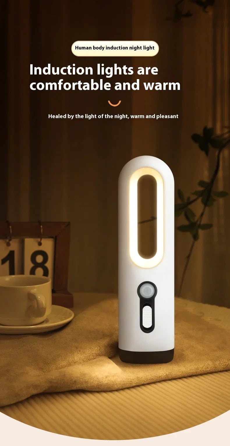 AiQUE LED Motion Sensor Night Light Portable 2 in 1 Flashlight Bedroom Bathroom Reading Camping Lighting Baby Feeding Eye Care