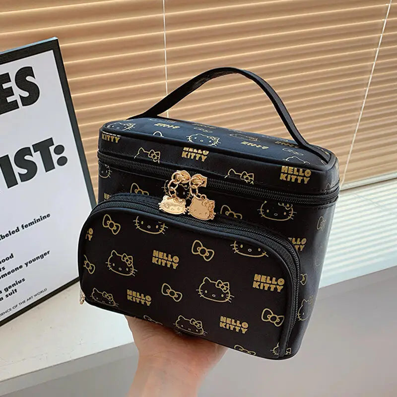 Sanrio Hello Kitty Handbag Cosmetic Bag Hot Selling Item New Product Kawaii Cartoon High-Capacity Outdoors Campus Adult Student