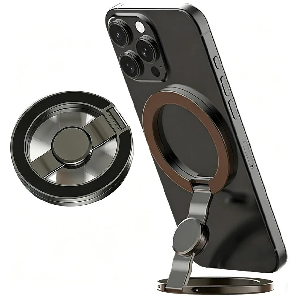 Magnetic Phone Stand 360° Rotating,3 in 1 Foldable Car & Desk Holder,Strong Magnet Grip with Fidget Spinner for OfficeTravelHome