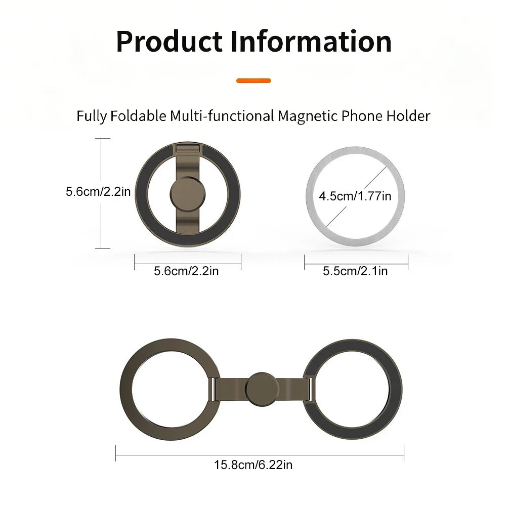 Magnetic Phone Stand 360° Rotating,3 in 1 Foldable Car & Desk Holder,Strong Magnet Grip with Fidget Spinner for OfficeTravelHome