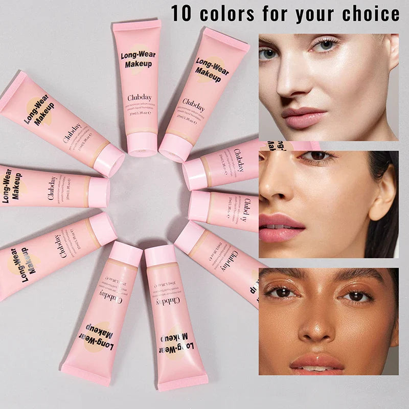 High Coverage Liquid Foundation BB Cream Primer Waterproof Lasting Concealer Corrector Base Facial Korean Makeup Women Cosmetics