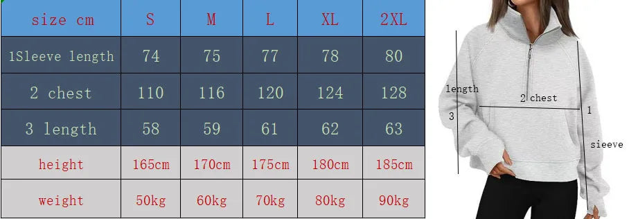 New Women's Spring Autumn Winter Stand Collar Plus Fleece Solid Color Hoodie Long Sleeve Pocket Loose Half Zip Pullover Hoodie
