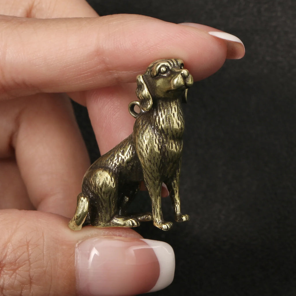 Cute Pet Dog Brass Figurines Labrador Poodle Shiba Inu Doberman Akita Dog Shar Pei Animal Desk Decoration Home Decor Gift