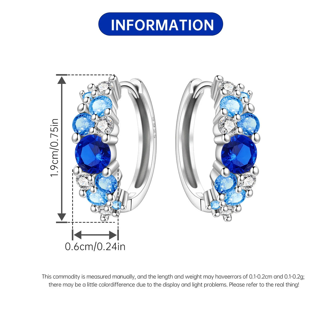 PANPOKI S925 Sterling Silver Purple Zircon Series Earrings Hoop Earrings For Women Jewelry Original Party Trendy Gifts