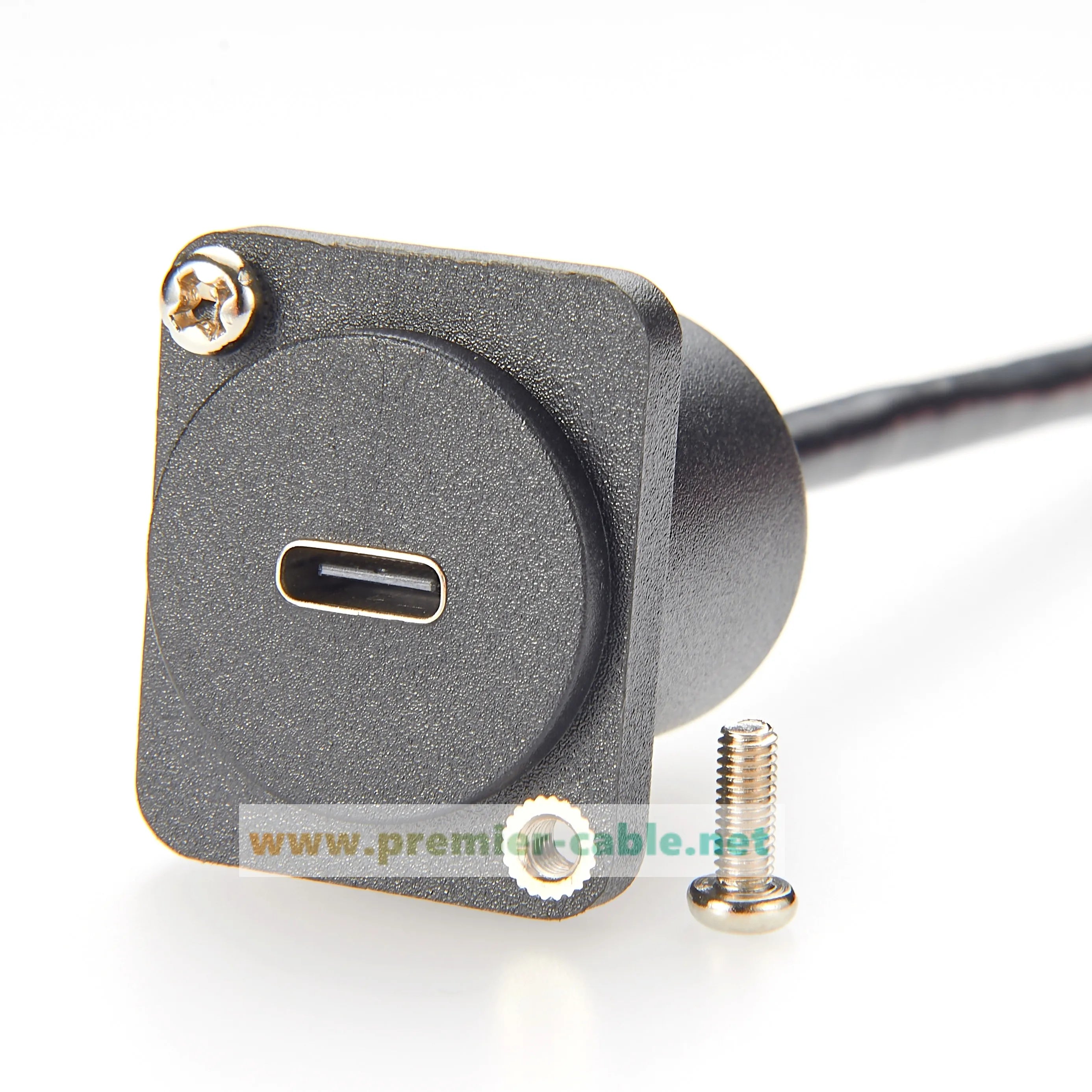 D-Type USB 3.1 C Male to Female Extension Cable Flange Chassis Panel Mount Bulkhead USB Type C Adapter 10Gbps Data Transfer
