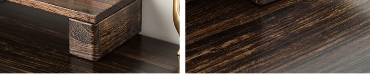 Solid Wood Monitor Stand Ergonomic Desktop Riser for Computer Screen Office Desk Organizer Natural Wooden Shelf & Laptop Stand