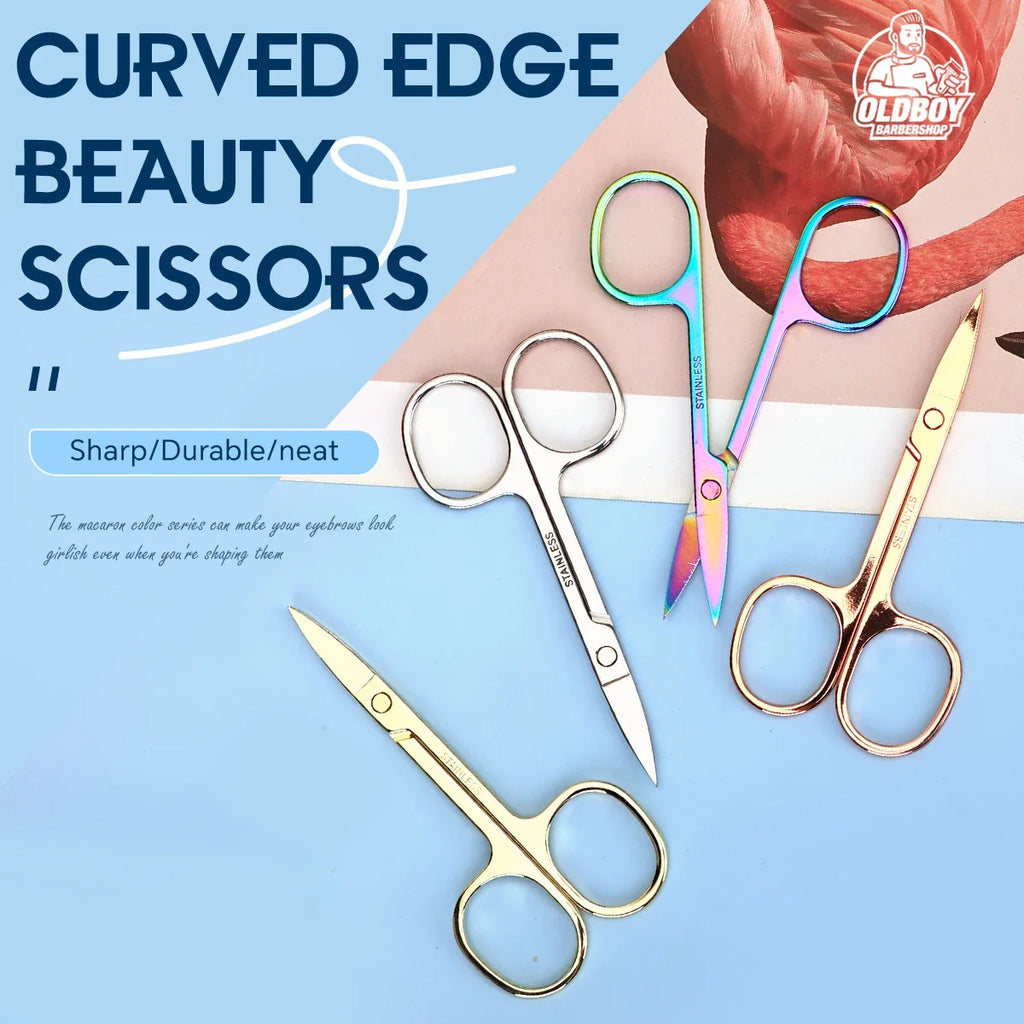 1 PCS Multi-purpose Small Beard Scissors Eyebrow Scissors Colorful Trimming Tool for Nails & Cuticle