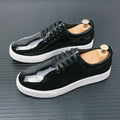 Spring Autumn Leather Shoes High Quality Patent Leather Casual Shoes Lace Up Sneakers Green Fashion Sole Designer Leather Shoes