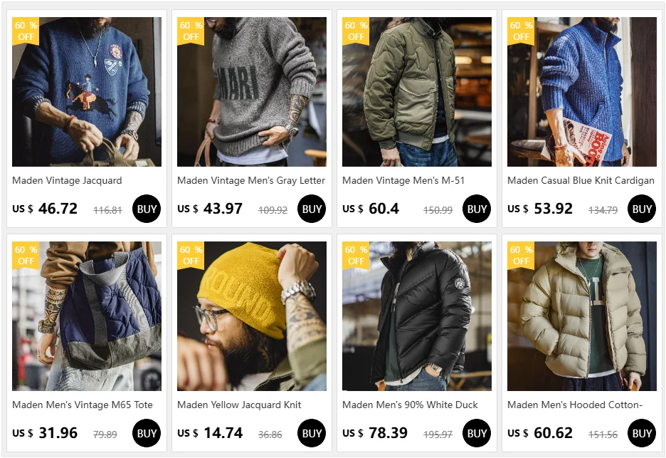 Maden Men's Vintage Ike Jacket Heavyweight Black Cotton Zip-Up Coat Lapel Collar Casual Outdoor Mountain Jacket for Spring Fall