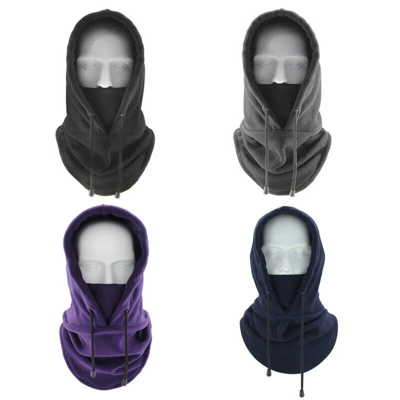 Thermal Fleece Balaclava Hat Hooded Neck Warmer Cycling Face Mask Outdoor Winter Skiing Sport Face Mask Men Cycling Masked Caps