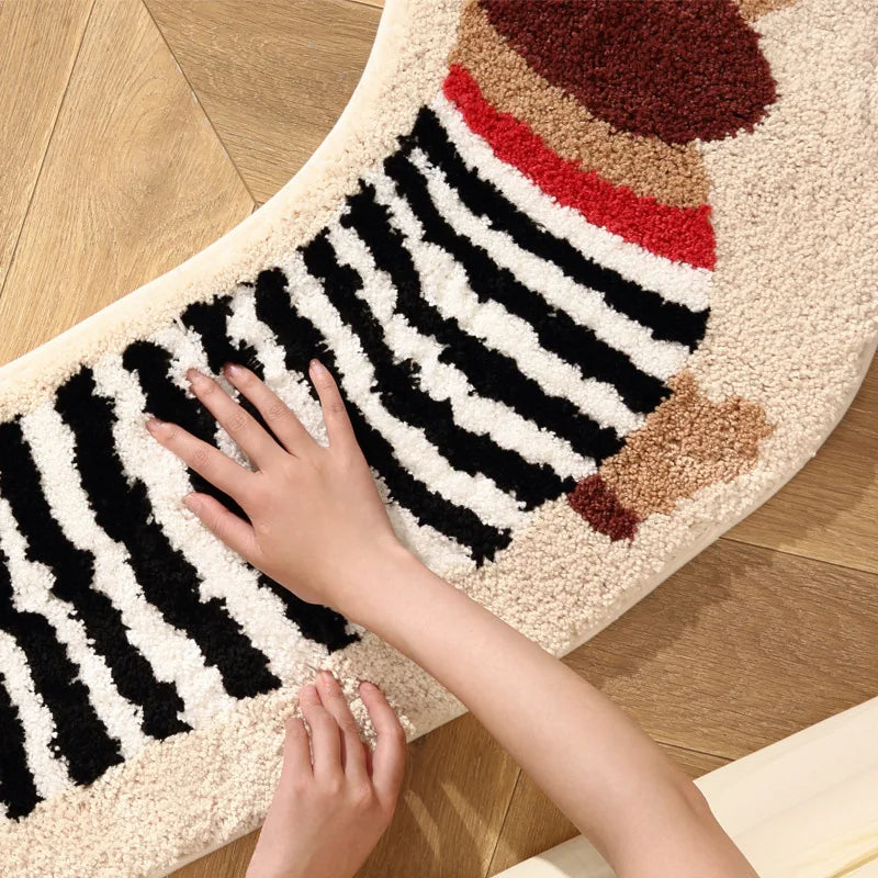 Long Tufting Dog Bedroom Mat Soft Cartoon Animal Carpet Bathroom Rug Living Area Floor Pad Doormat Aesthetic Home Room Decor