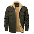 EKLENTSON Winter Fleece Hiking Jackets Men Thermal Windproof Coat Outdoor Thick Warm Cotton Cargo Work Jacket Travel Outerwear