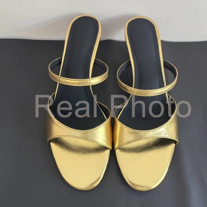 JOZHAMTA Size 34-43 Women Real Leather Casual Flats Slippers Comfort Slides Sandals Soft  Fashion 2025 Daily Home Outdoor
