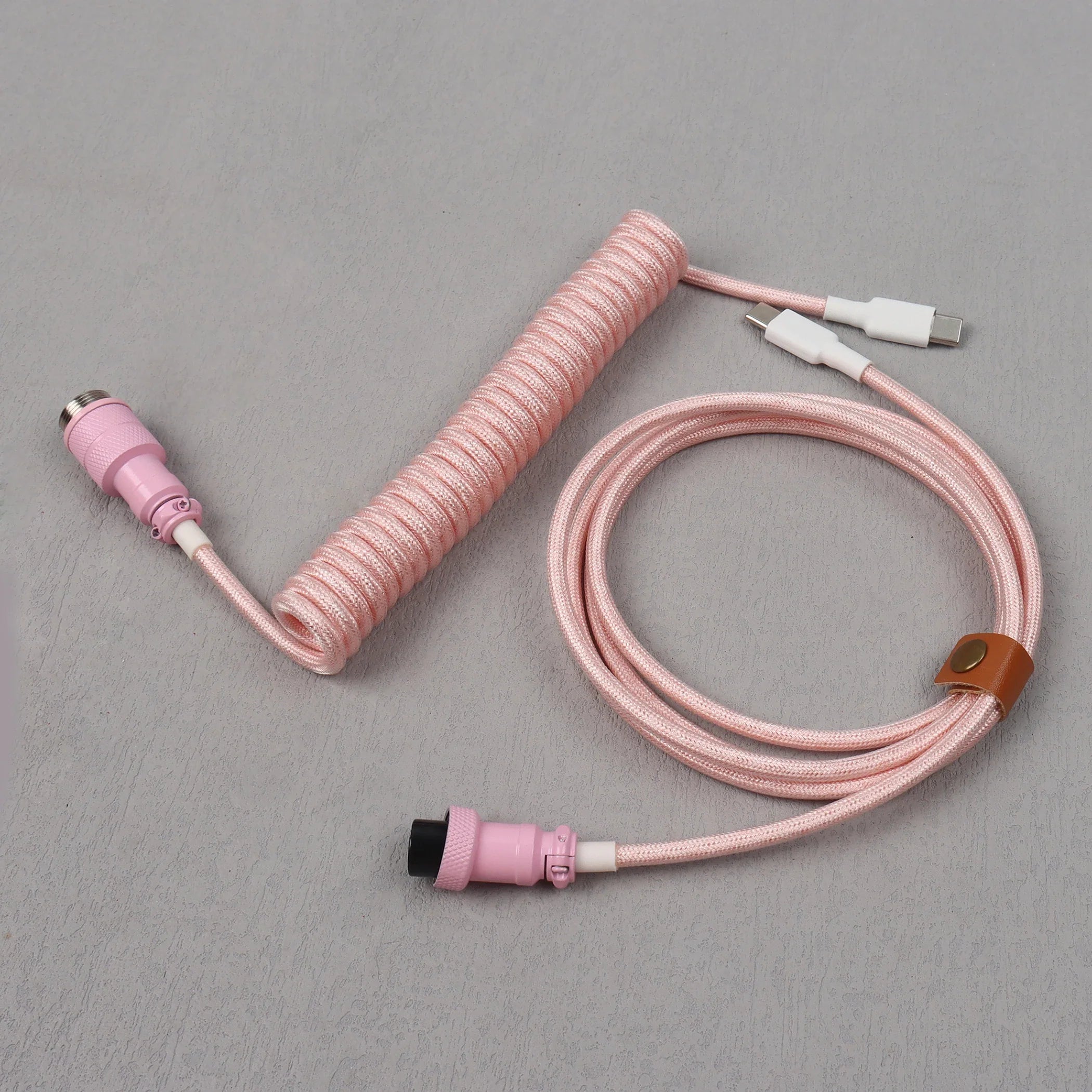 Mechanical Keyboard Type C to C End Coiled Cables with Detachable Aviator Connector Gaming Keyboard Wire