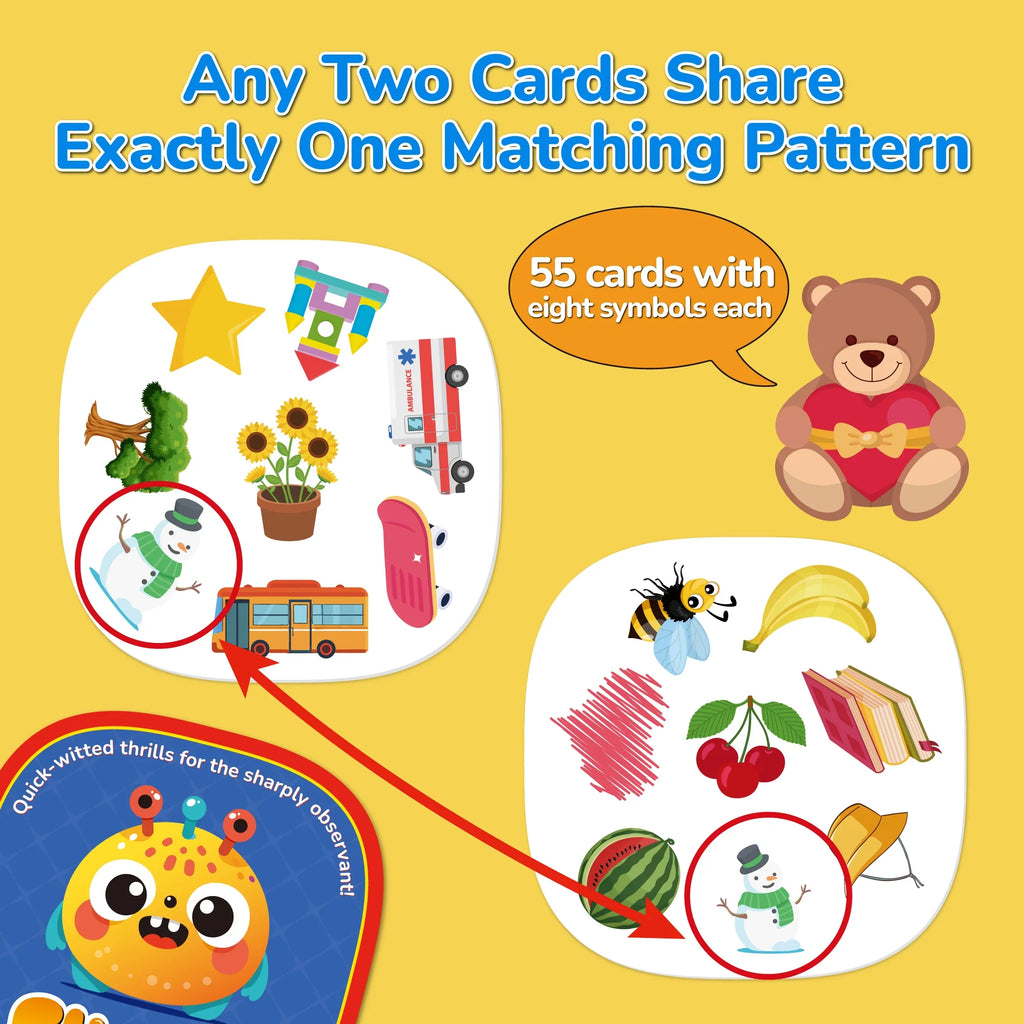 Quickly Patterns Matching Card Games, Memory concentration training, Visual Perception Game for Family, School, Party & Travel