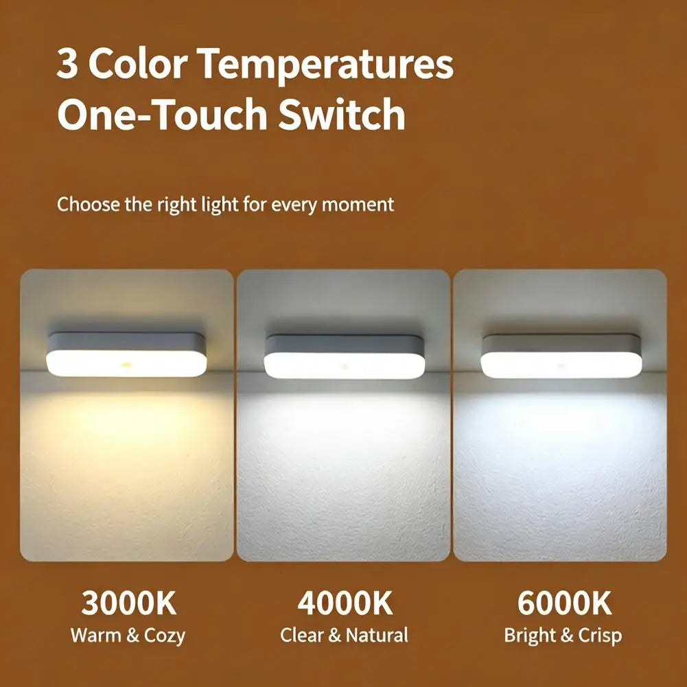 LED Motion Sensor Night Light USB Rechargeable Magnetic Under Cabinet Lighting Wireless Closet Lamp For Kitchen Wardrobe