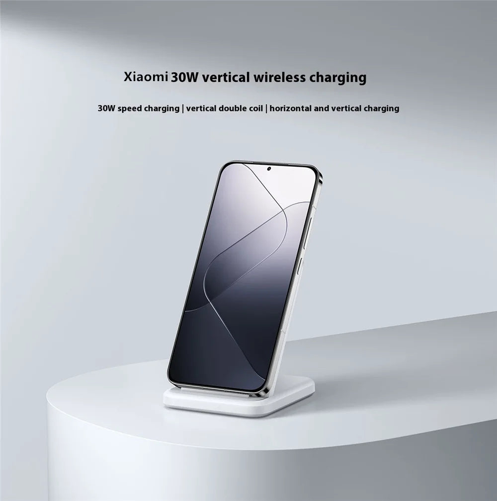 Xiaomi Mi 30W Vertical Wireless Charger Fast Charging For Xiaomi 15/14/13/12 Series For Redmi K70/K60 Series For iPhone Series