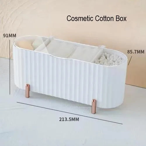 Luxury Desktop Cosmetics Storage Box Dust-proof Makeup Organizer For Cotton Pads Swabs Bathroom Jewelry Organizer for Cosmetics