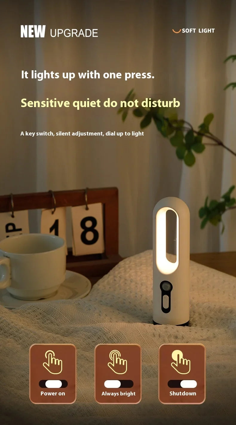 AiQUE LED Motion Sensor Night Light Portable 2 in 1 Flashlight Bedroom Bathroom Reading Camping Lighting Baby Feeding Eye Care