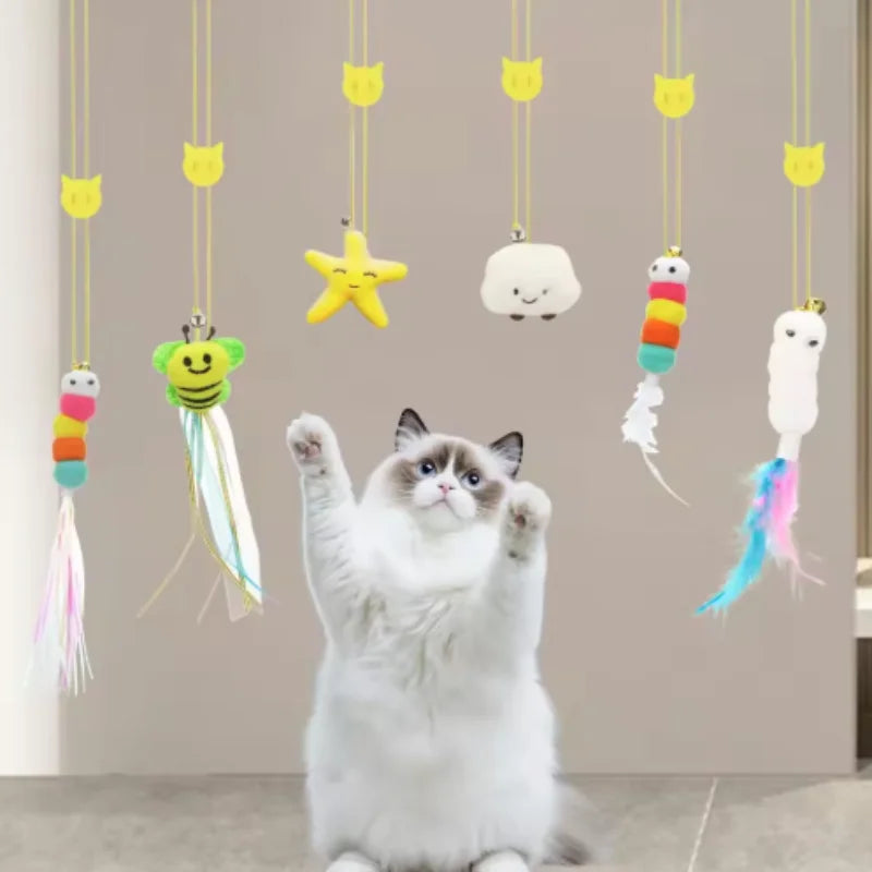 Interactive Cat Toy Hanging Simulation Cat Toy Funny Self-hey Interactive Toy for Kitten Playing Teaser Wand Toy Cat Supplies