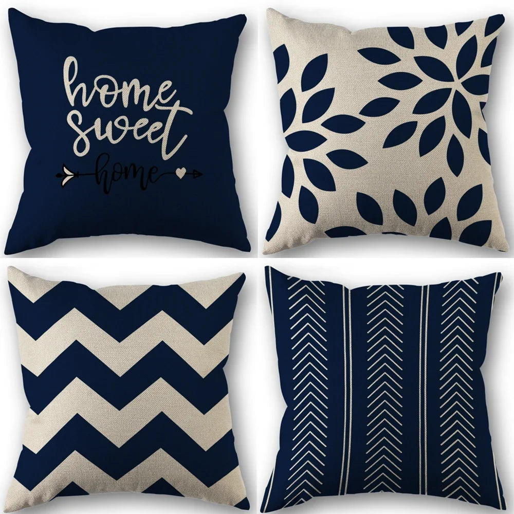 4Pcs Linen Square Cushion Cover,single-sided Printed Pillowcase ,Home Decor ,Room Decor,Living Decor,Bedroom Decor
