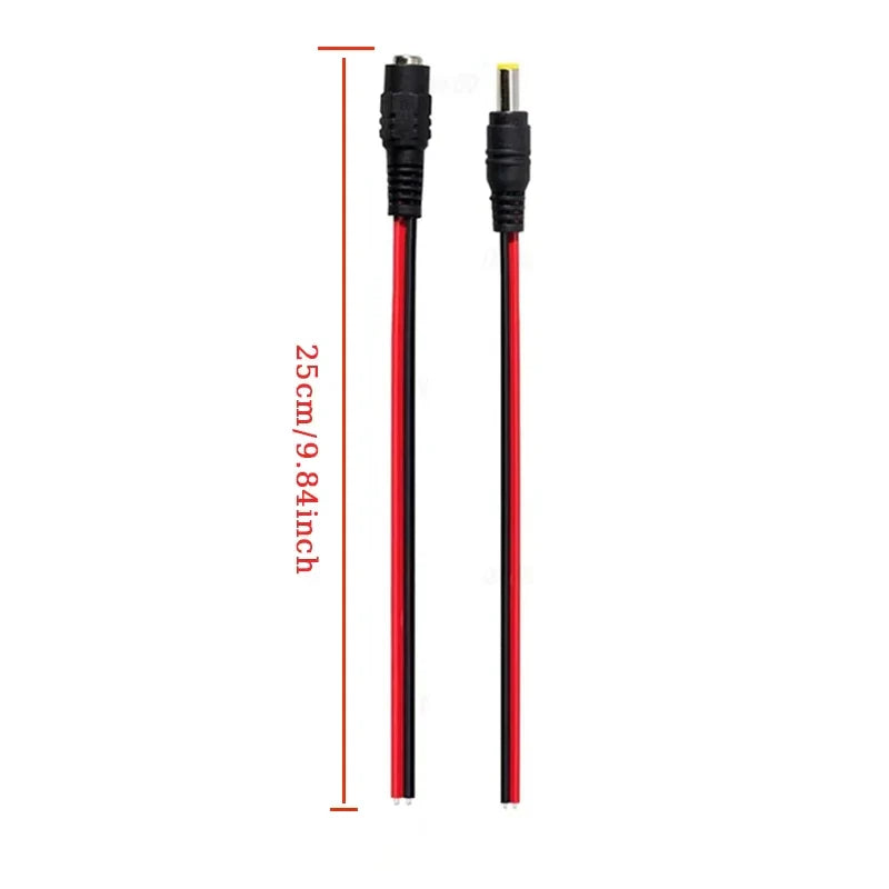 10pcs/Lot Male Female Plug 12V Dc Power Pigtail Cable Jack For Cctv Camera Connector Tail Extension DC Wire