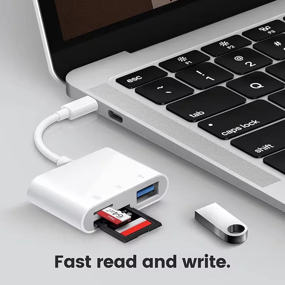 3 In 1 USB Type-C Adapter TF SD Memory Card Reader OTG USB C Card Connector For iPhone 16 15 Pro Max Plus Samsung Xiaomi Adapter