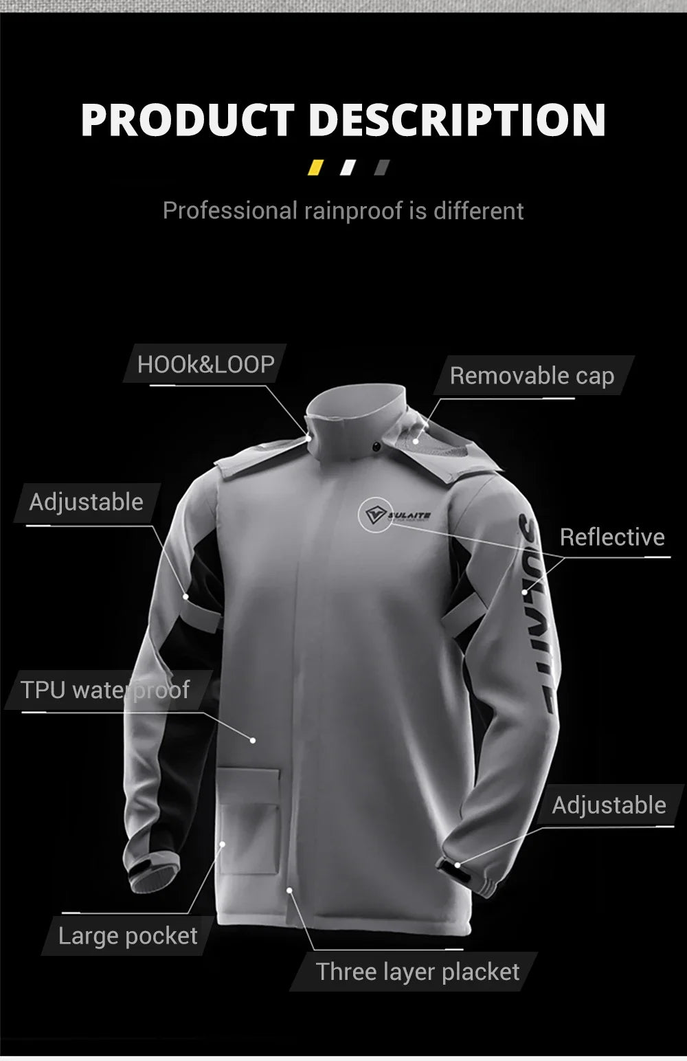 Motorcycle Raincoat Suit Rainstorm Prevention Jacket Pants Camping Hiking Fishing Raincoat Moto Raincoat Motorcyclist Rider Rain