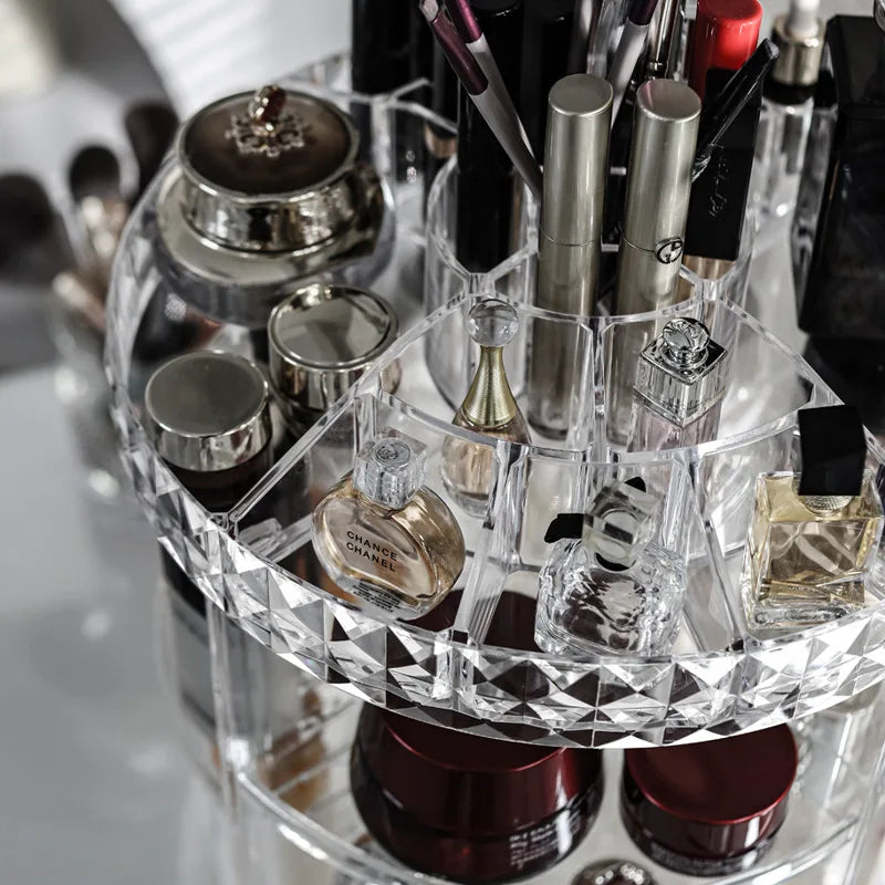 Rotating Makeup Organizer Adjustable Durable Spinning Cosmetics Perfume Skincare Product Sorting Shelf Bathroom Accessories