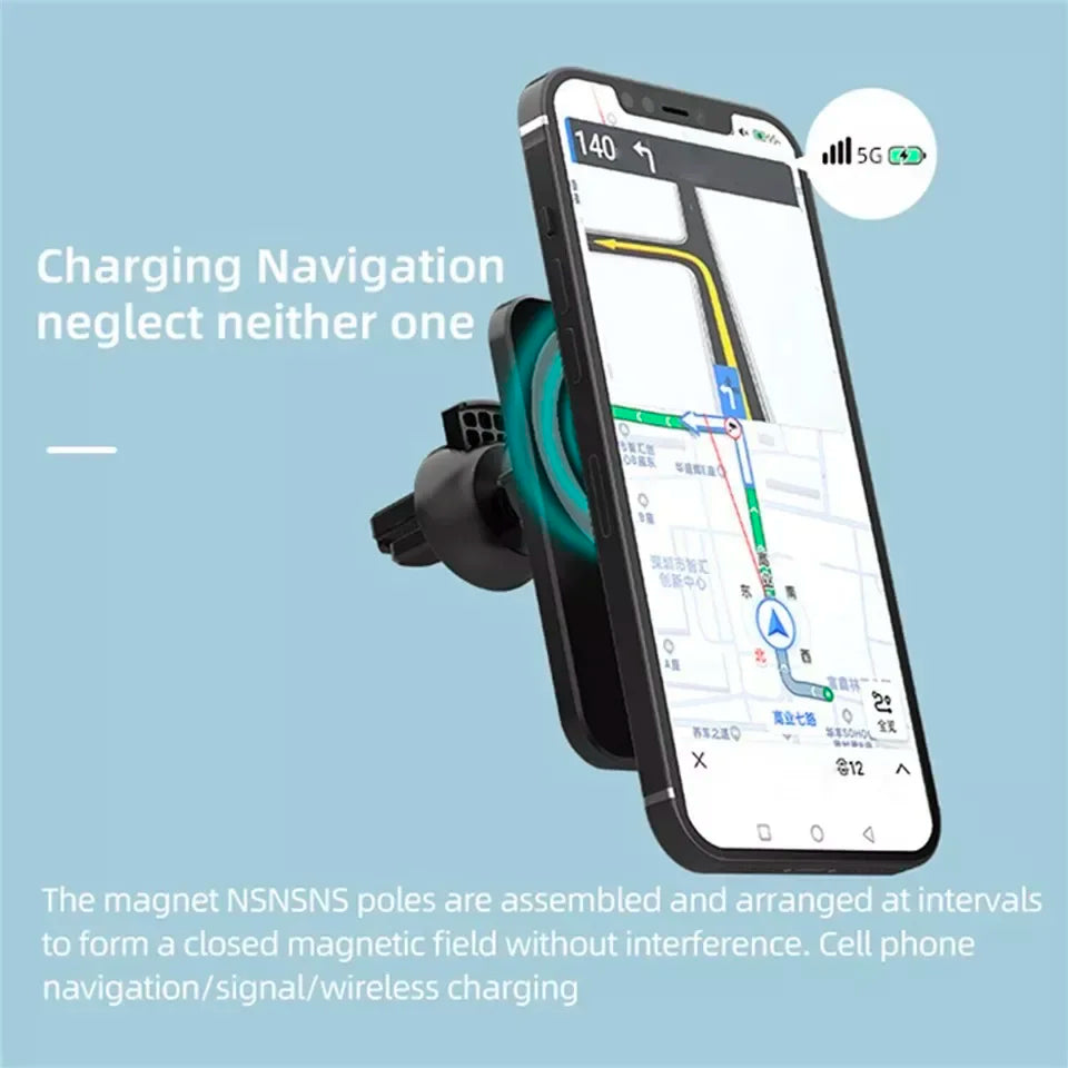 UYUXIO 30W Wireless Charger Magnetic Car Phone Holder for iPhone 16 15 14 13 Pro Max 12 Fast Charging Magnet Induction Adapter