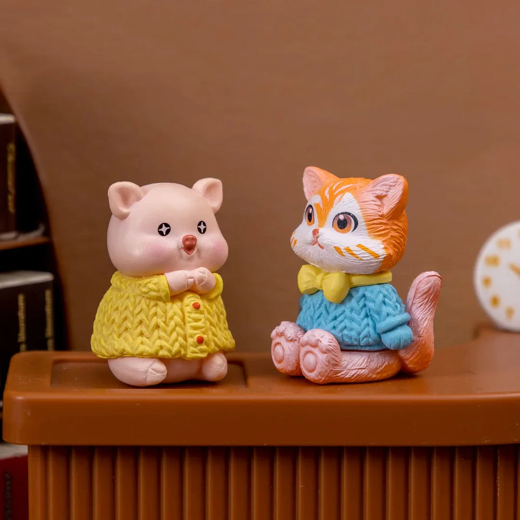 3Pcs Cat Dog Pig Figurine Kawaii Room Home Decor Miniature Fairy Garden Decoration Accessories Modern Children's Birthday Gift