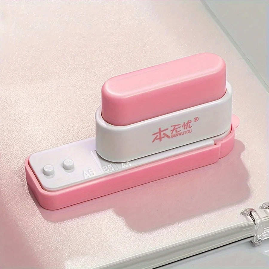 1pc 5-Hole Punch for Desk Organizer ABS Material Notebook Document Binder Perfect for Binding Office School Supply
