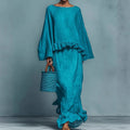 Women's O-Neck Long Sleeve Pullover Maxi Skirt Set Spring Summer Fashion Streetwear Outfit Two-Piece Ladies Top Skirt Suits 2026