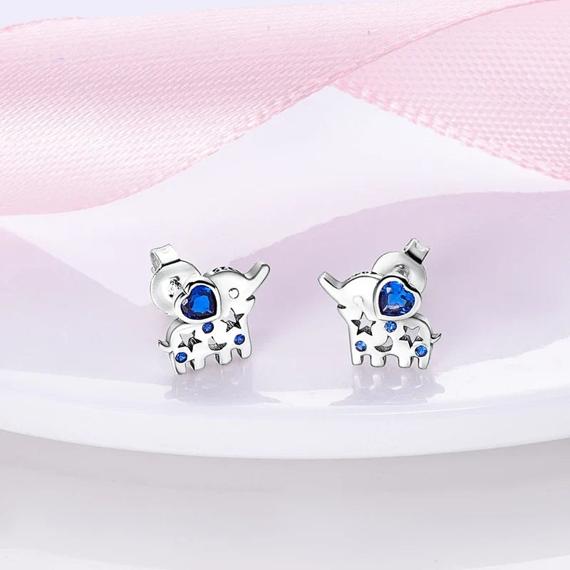 Original 925 Sterling Silver Colorful Cute Animal Pet Stud Earrings For Women Collocation For Girlfriend Birthday Gift